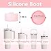 YAYAYOUNG Stanley Cup Accessories Set Including 1Pcs Glitter Silicone Boots for StanleyCup 40oz & 30oz Tumbler,1 Pcs Bow Straw Covers Cap Toppers for 0.4 in/10mm StanleyStraws(Bling Pink)