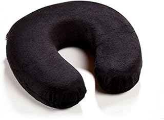 Hachette] BLACK COMFORT MEMORY FOAM NECK PILLOW SUPPORT CUSHION (TRAVELING, TV, READING, PLANE)