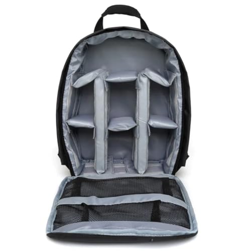 Knoruley Mochila Multifuncional para Cámara Digital, Impermeable, para Exteriores, para Cámara Réflex Digital, para Objetivo, Color Gris.