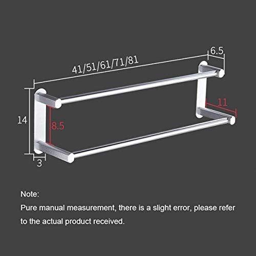 Porte-serviettes double couche aluminium tablette rangement mural 61cm