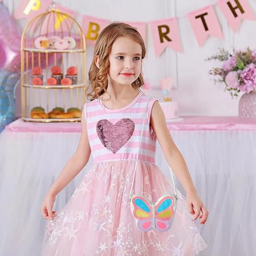 PinkSheep Toddler Purse for Girls Gifts Mini Purse Kids Shoulder Bag Crossbody Wallet 3-6Year Little Girl Gift Fashion (Butterfly)2