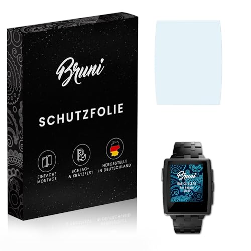 Bruni Screen Protector compatible with Pebble Steel Protector Film, crystal clear Protective Film (2X)