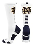 TCK Notre Dame Fighting Irish Baseline Crew Socks (White/Blue, Large)