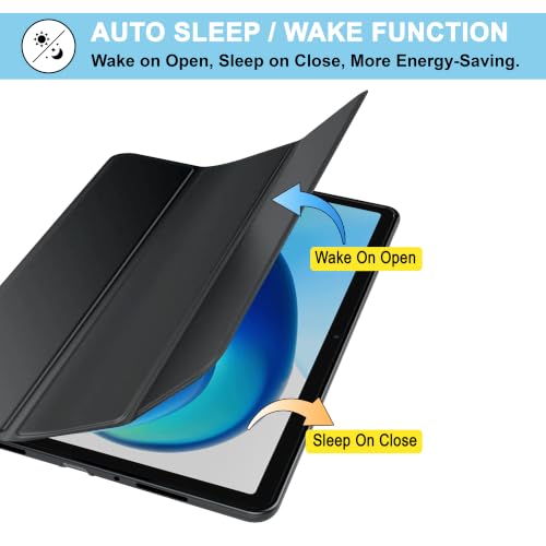 Image of CEDO Smart Case for Redmi Pad 2 (11 in) Tri-Fold Flip Folio Cover | Pencil Holder | Auto Wake-Up /Sleep Mode | Multi View Angles Stand TPU Backcover (Black)