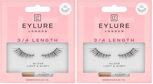 Image of Eylure Length False Eyelashes, 009 Black, 1 Pair, Pack of 2 (Packaging may vary)