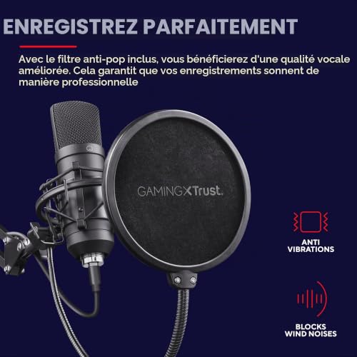 Microphone USB Trust GXT 252+ Emita Plus 22400 – Directivité Cardioïde, Filtre Anti-Pop - vue 8