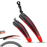 RQLCS Fahrrad Schutzblech Set für Koga Grand Tourer 2020, Einstellbar Vorne Hinten Mudguard Schutz Spritzwasser Schmutz Verstellbar Abnehmbar,B-Black-Red
