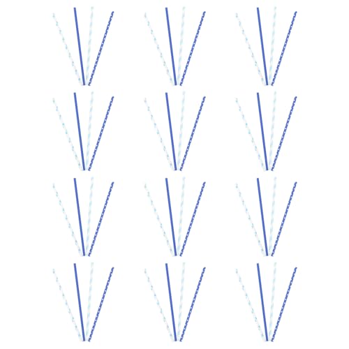 Pitillos desechables de papel azul para fiesta 200 pcs miniatura 1