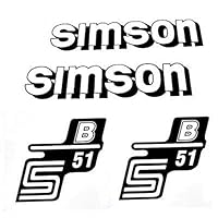 Set Aufkleber Simson S51 B weiß/schwarz für Tank und Seitendeckel