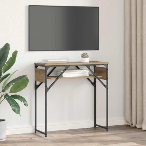 Consola industrial de roble con acabados premium para salon y pasillo 5