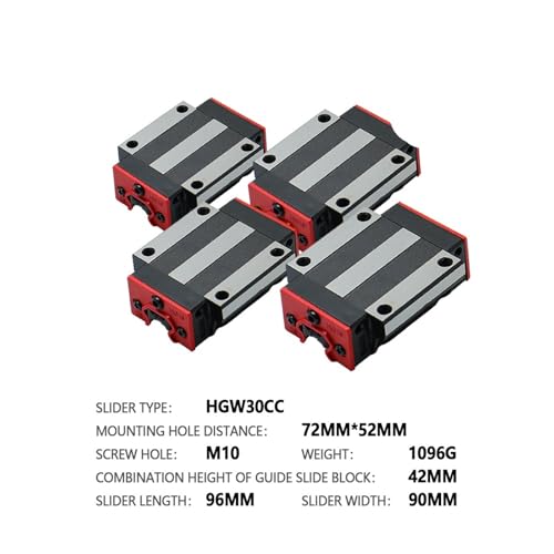 HGW30CC Patines para enrutador CNC con guías HGR30 set de 4 2