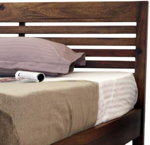 Image of Bed Solid Sheesham Wood for Your Bedroom Delivery Condition-DIY(Do-It-Yourself) Solid Wood Single Bed (Finish Color - Walnut Finish, Delivery Condition - DIY(Do-It-Yourself))
