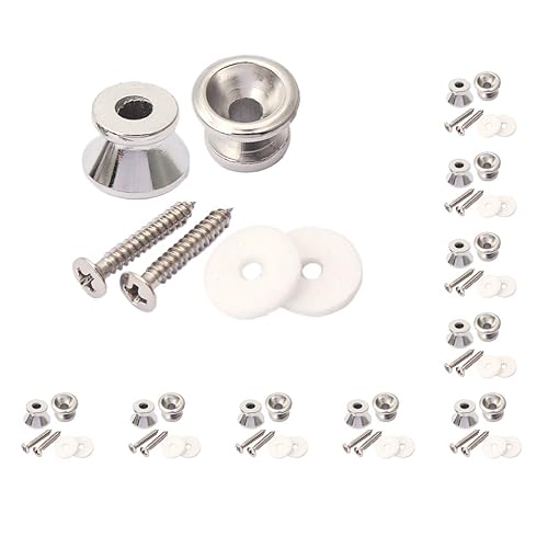 10のセット2 パック マッシュルーム ヘッド ギター ストラップ ロック ボタン アコースティック エレキ ギター用