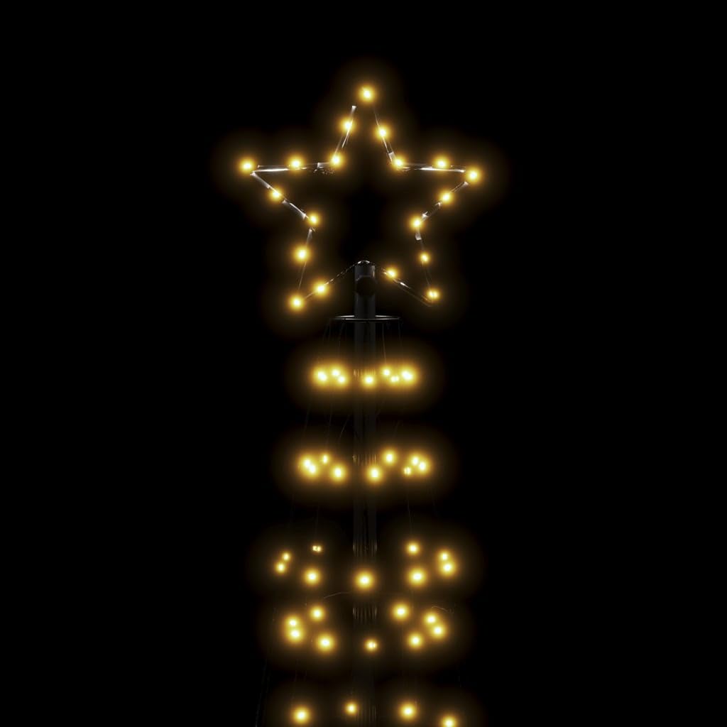 IKAYAA Arbol de Navidad de Exterior con Luces Cono Árbol de Navidad Metal Grande Blanco cálido 570 LED Iluminación Navideña Festival Adorno Decoración Jardín Patio Árbol de Navidad Cónico 3 m