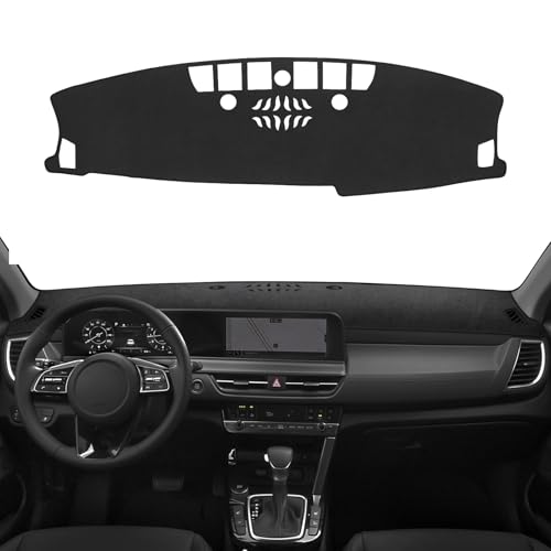 BlBLOZ Dash Cover Mat Compatible with Kia Seltos 2024 2025 2026 S LX EX XS Accessories Dashboard Cover Flannel Dash Mat Glare UV Rays Protector