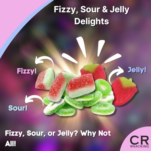 CR Snacking Pick & Mix Sweets 1kg - 20 Varieties Fizzy, sour and Jelly Sweets, premium quality pick and mix sweets, Large Retro Candy Assortment Bag - for Children, Adults, Christmas