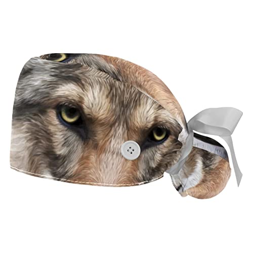 Casquettes de travail pour femmes et hommes JDEZ à motif loup avec bandeau absorbant