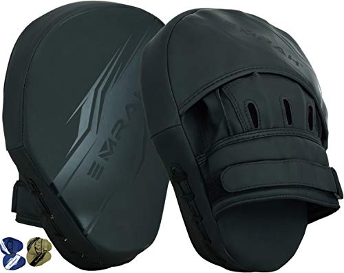 EMRAH - Manoplas de Boxeo para Artes Marciales Mixtas y Artes Marciales Mixtas, Matte Black