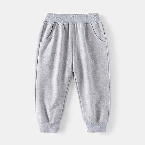 Toddler Boys Spring Sweatpants Solid Color Active Jogger Pants Kids Elastic Waist Pull on Pants with Pockets2