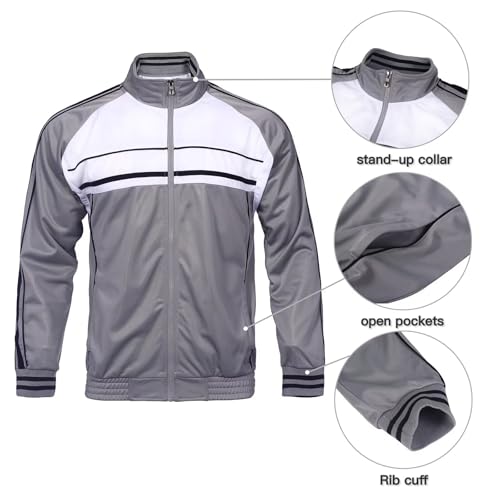 Mens Tracksuit set Classic Striped jogger sweat suit outfit 2 pieces for big tall men outdoor activewear3