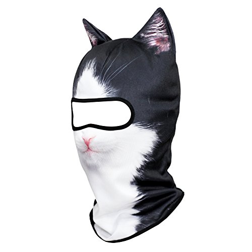 Image of WTACTFUL 3D Animal Ears Balaclava, Breathable Face Mask for Halloween