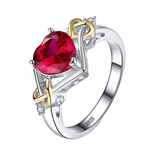 Bijoux pour les femmes bague en argent 925 forme de coeur taille ajustable