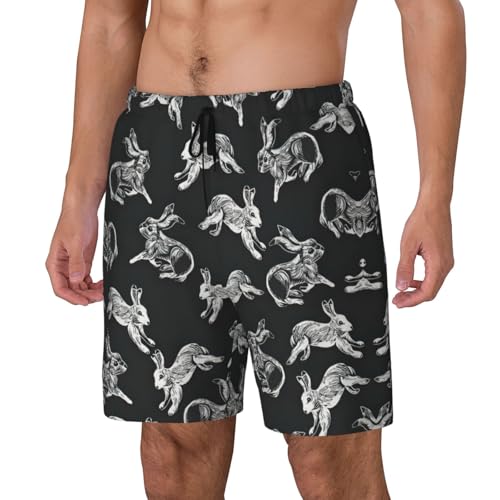 Bunny Rabbit Breathable Fit Trends Men's Swim Trunks Board Short with Waist Elastic Band Swimming Trunks2