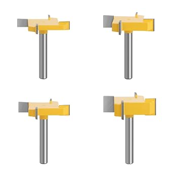 4 PCS 6 mm Shank Cleaning Milling Cutter, 1/4-1/2 in Spoilboard Surface Bit, Tungsten Alloy Face Plate Flattening Router Bit, Woodworking