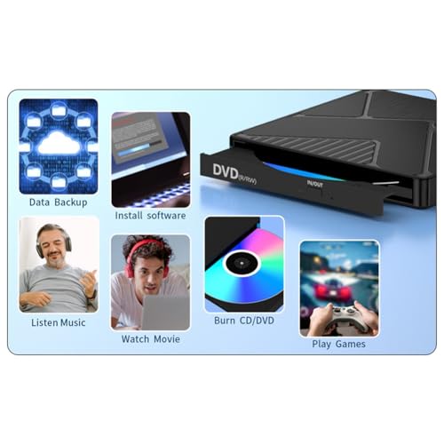 Boîtier de lecteur optique externe USB 3.0 pour lecture de disque mobile PC - 3