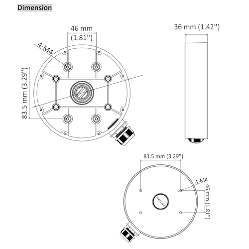 Boîte de jonction DS-1280ZJ-DM55 robuste support de base de conduit - 3