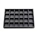 Oirlv Noir Cuir 24 Grilles Plateau à Bijoux pour Montres,Bracelets,Bijoux,Bagues,Boucles d'oreilles