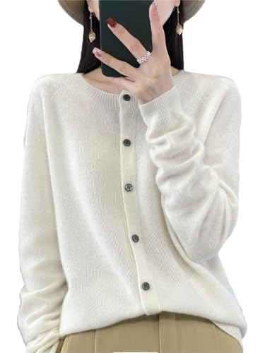 Women‘S Chic Spring O-Neck Cardigan Sweater Knitted Clothing Korean Style