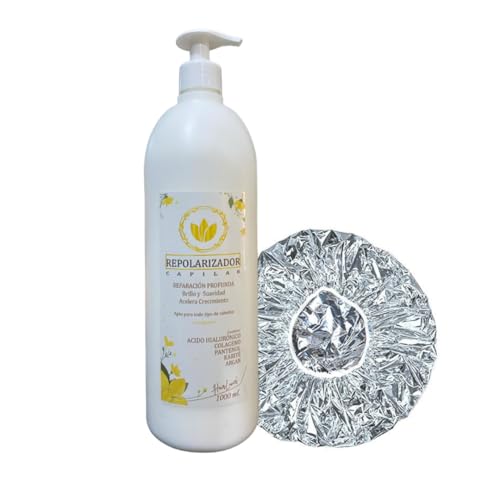 Repolarizador Capilar FORMATO PROFESIONAL 1 L –Tratamiento Capilar Antiencrespamiento para Cabello Dañado, Seco o Quebradizo con Ingredientes Hidratantes y Nutritivos + Gorro Térmico GRATIS. 1000ML