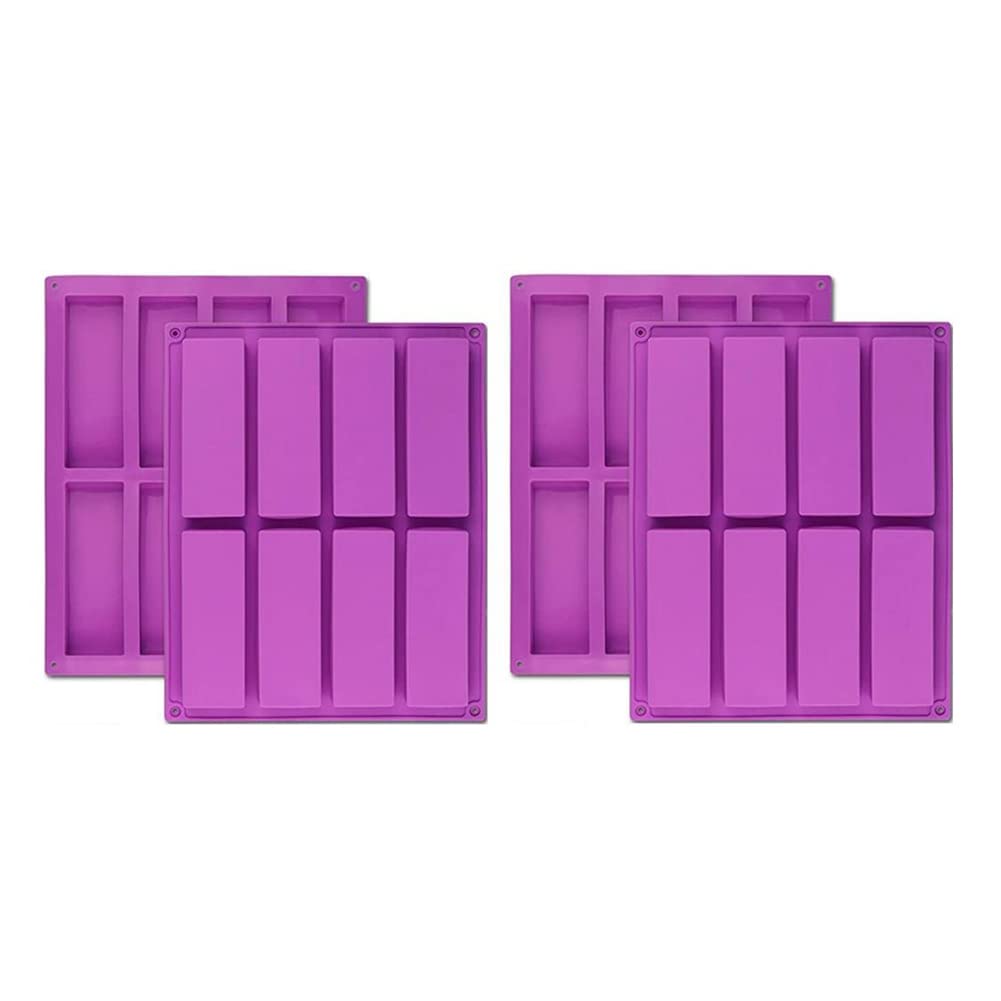 CTRLZS 4PCS Rectangle Silicone Mold Bar Maker Chocolate Cornbread Cheesecake Soap Mould