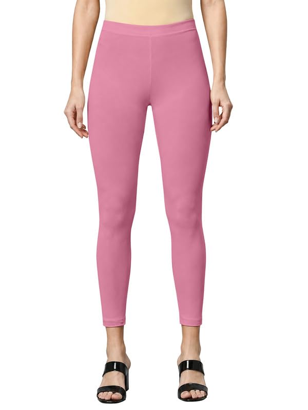 Image of TRENDMALLS Women's Microfiber Elastane Stretch Soft Cropped Leggings with Ultrasoft Waistband for Women