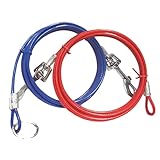 2 Piece Snap Around Dog Tree or Building Tie Out Tether Cable Secure System Hold Up to 60lbs (1 Tie Out)