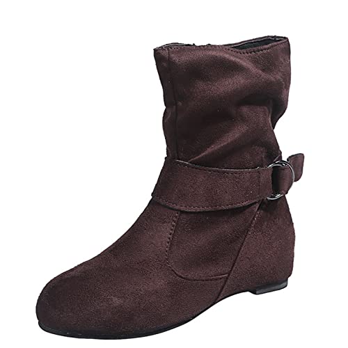 Baiomawzh Zapatos Retro De Tacón Grueso Para Mujer Con Cierre Cremallera Material Transpirable Y Botas Cortas Color Sólido Alto Punta Redonda Viajes Compras Fiestas Actividades Diarias