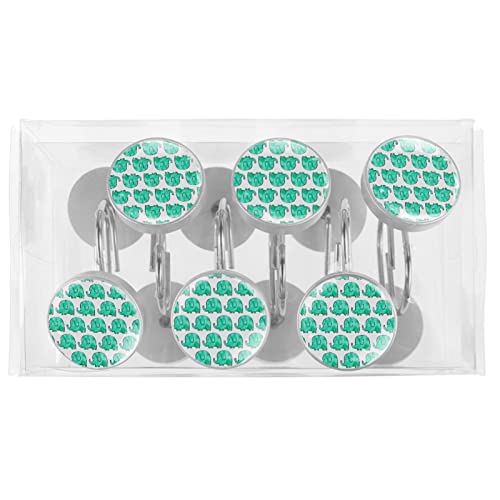 Crochets rideau de douche acier inoxydable vert élégant premium