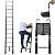 Telescoping Ladder 16.4FT Aluminum Telescopic Multi-Purpose Extension Ladder with 2 Detachable Hooks Lightweight Portable Collapsible Ladder 330LB Max Capacity,for Decorations, RV, Household, Black