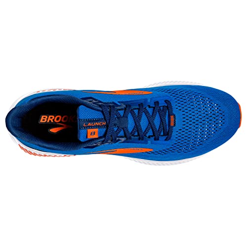 Image of Brooks Launch GTS 8 Men's Supportive Running Shoe (Ravenna) - Blue /Orange /White - 9.5 Wide