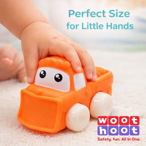 Image of Soft, Safe & Scented Bulldozer for Toddlers 1-3-Orange, BPA-Free, Chewsafe Vehicle, Sensory, Motor Skill Development, Food Grade Toy, Baby Car Toys 6-12 Months+, One-Piece Design Infant Toys