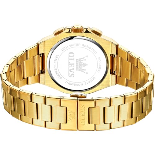 Image of OLEVS Watches for Men Luxury Fashion Large Dial Male Watches Analog Quartz Stainless Steel Waterproof Business Dress Men's Wrist Watch