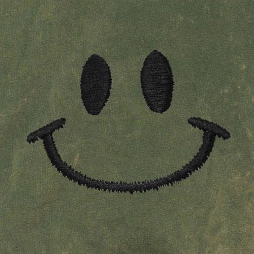 DALIX Smile Face Embroidered Fleece Hoodie Mineral Wash Long Sleeve Sweatshirt Mens2