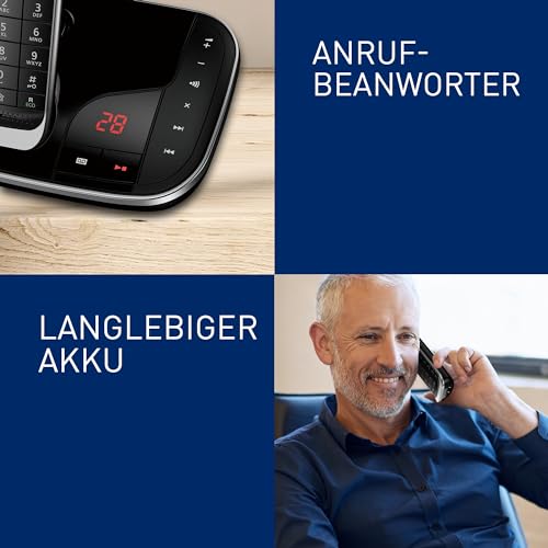 Panasonic KX-TGJ320GB Schnurlostelefon mit Anrufbeantworter, Freisprecheinrichtung, Farb-LCD, DECT-Sicherheit, Strahlungsarm, langlebiger Akku, Schwarz – Bild 5