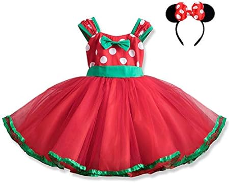Amazon Bigmark ワンピース ミニーちゃん ガールズ コスチューム 子供 ドレス グリーンライン カチューシャ 2点セット ハロウィン クリスマス コスプレ 仮装 ドット柄 ノースリーブ リボン レッド 90 キッズコスチューム おもちゃ