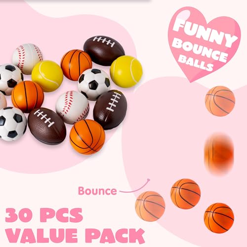 JOYIN-30-Packs-Valentines-Day-Sport-PU-Balls-with-Gift-Card-Mini-Sports-Ball-Squeeze-Foam-for-Classroom-Exchange-Gift-for-Kids-Holiday-Party-Favor-Toys-Reward-Prizes-Stress-and-Anxiety-Relief