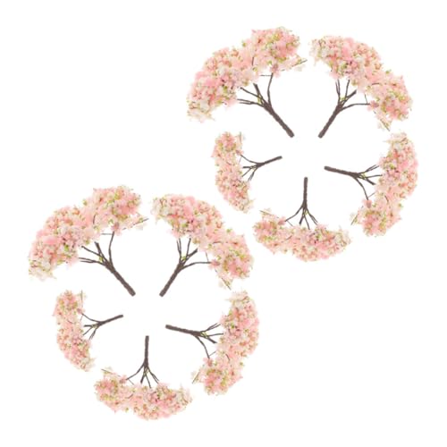 LOLIPPYY 10個 ミニチュア桜樹木模型 多配置可能リアル感のあるジオラマ用風景装飾 小規模シーン用ミニツリー