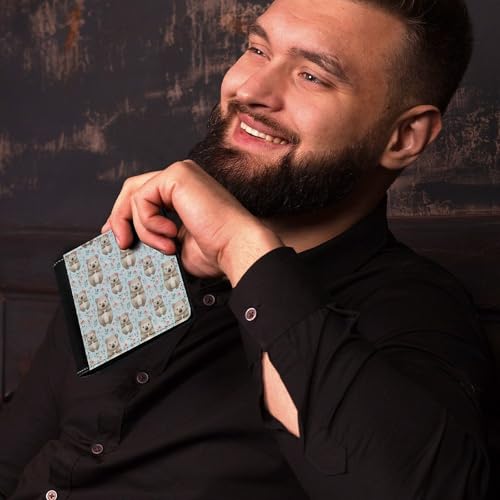 Cute Wombat And Flowers Pattern Fashion Bifold Wallets for Men Women Slim & Thin Credit Card Holder Wallet Purse4