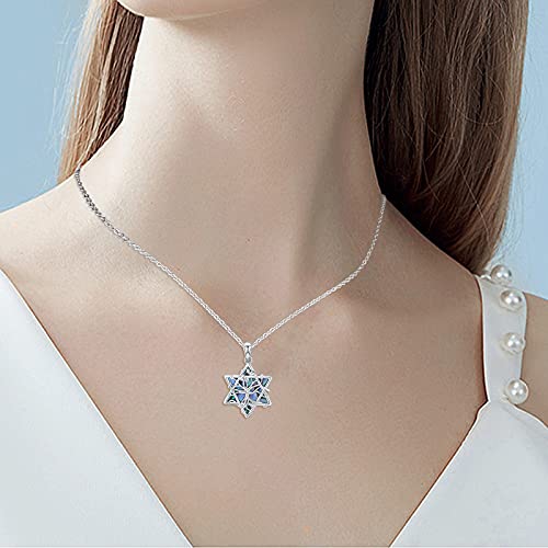 TRISHULA Star of David Necklace 925 Sterling Silver Six-Pointed Star Pendant Religious Lucky Jewish Jewelry Gift for Men Birthday Graduation Christmas Gifts4