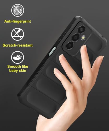 Image of WOW IMAGINE Ultimate Silicon Back Cover Case for Samsung Galaxy M15 5G Prime Edition | M15 5G | F15 5G | Drop Protection Bumper | Anti-Slip Grip | Scratch Proof Micro-Fibre Cloth Inside (Pitch Black)